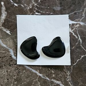 Black earrings with studs